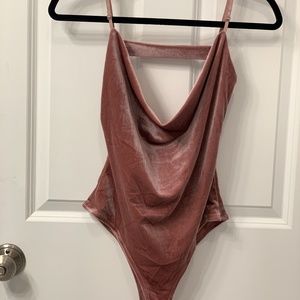 light pink velvet bodysuit tank top size L
